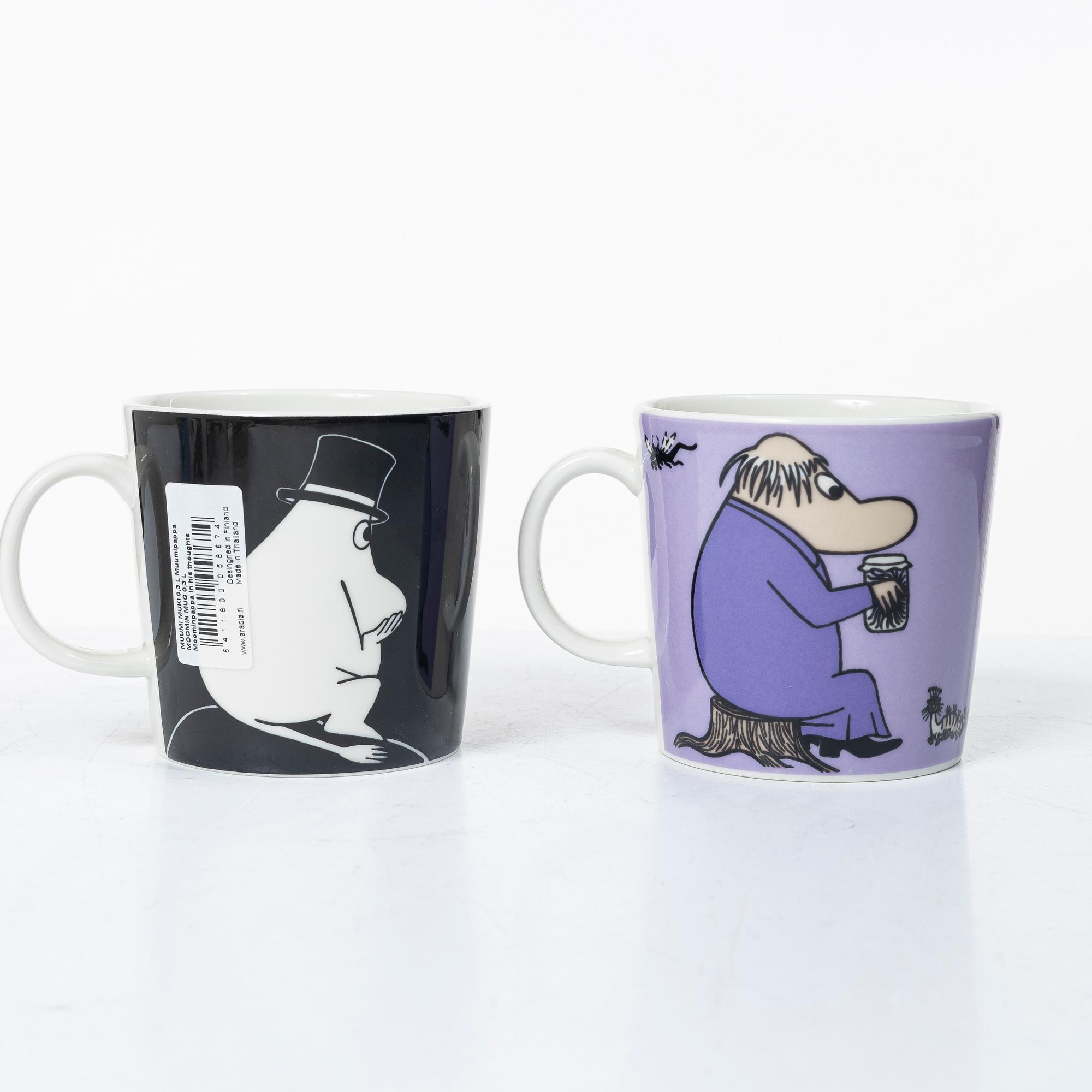 Arabia, ten Moomin mugs, Finland, 2002-2013.