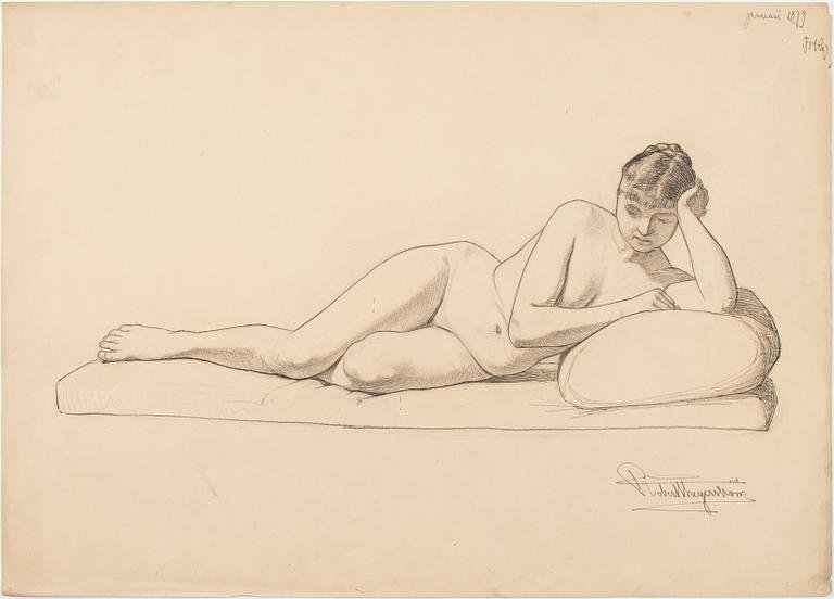 Eight signed and dated drawings by Robert Thegerström.