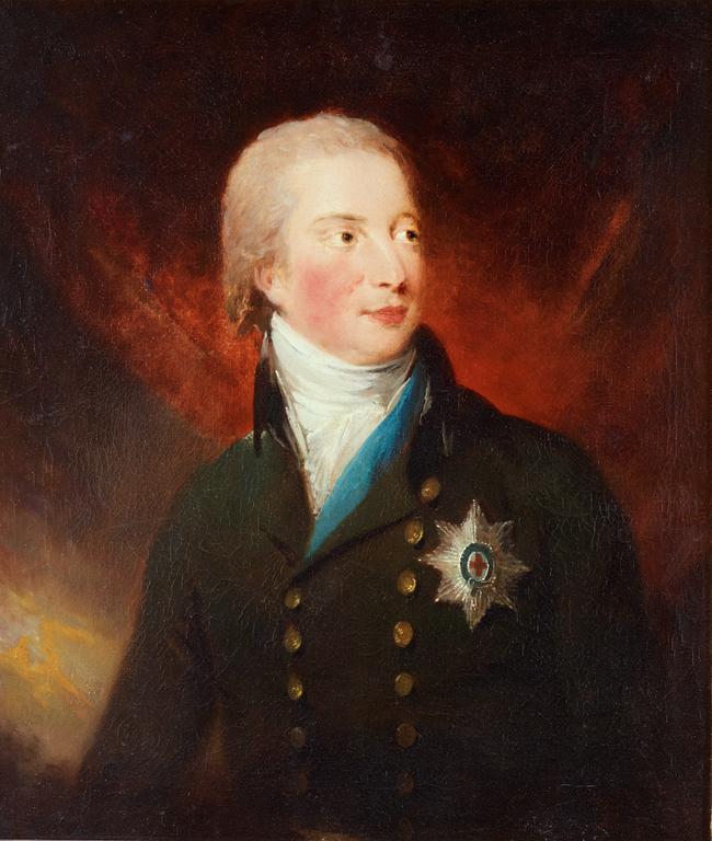 Carl Fredrik von Breda, "Hertig William Fredrik av Gloucester" (1776-1834) klädd i uniform, vit halsduk samt Strumpebandsordern – bröstbild.
