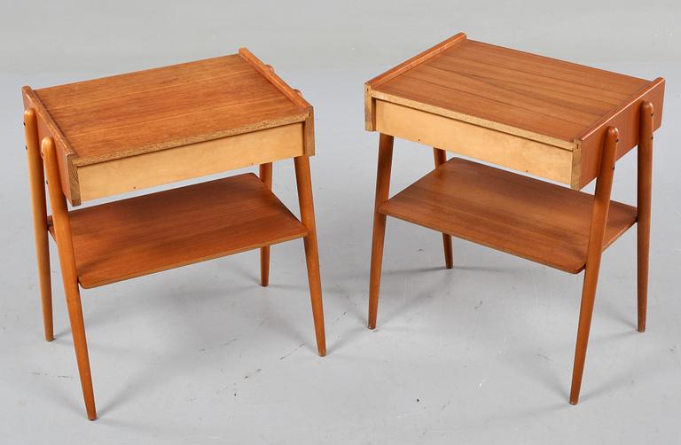 SÄNGBORD, ett par, AB Carlströms & CO Möbelfabrik, 1950/60-tal.