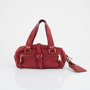 Mulberry, a red leather bag.