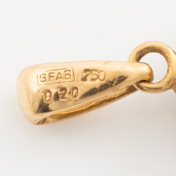 Pendant, carmosé model, 18K gold with sapphire and brilliant-cut diamonds.