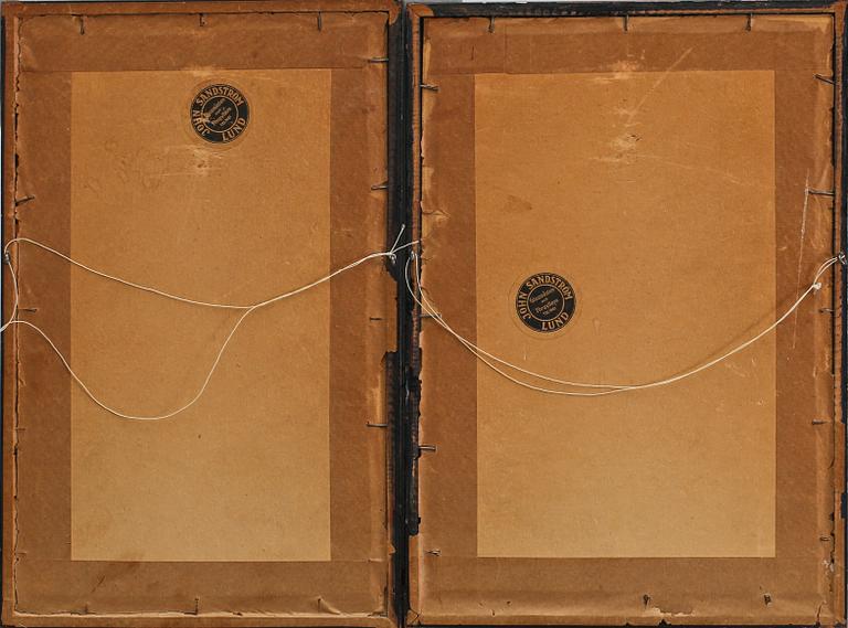 OKÄND KONSTNÄR, gouache på textil, 2 st, Kina, 1900-tal.