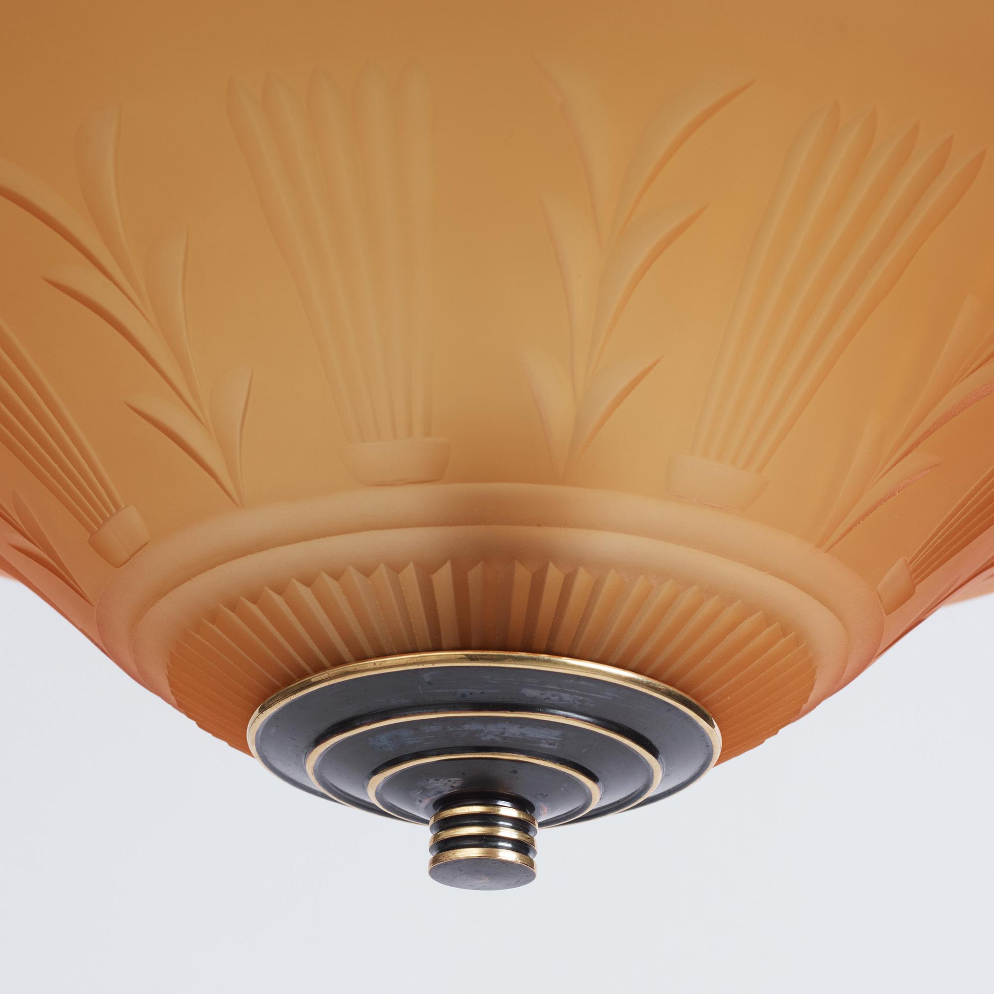 Edward Hald, a ceiling lamp,Orrefors 1920s-1930s.