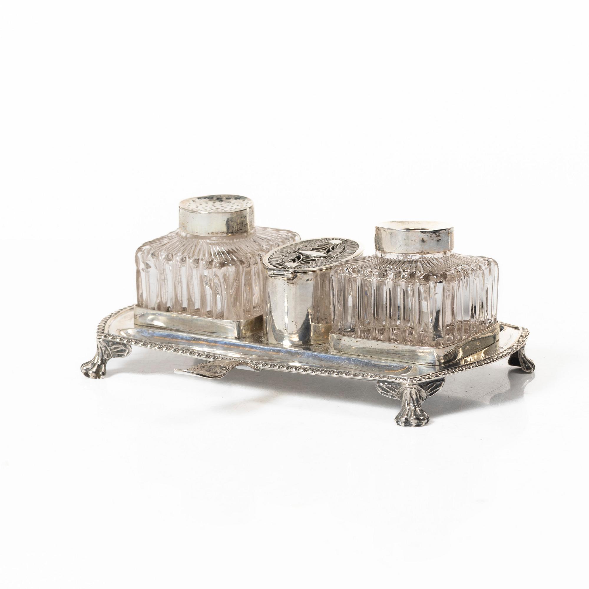 Empire, A Swedish silver inkwell, mark of Jacob Richard Borg, Gävle (active 1815-1858).