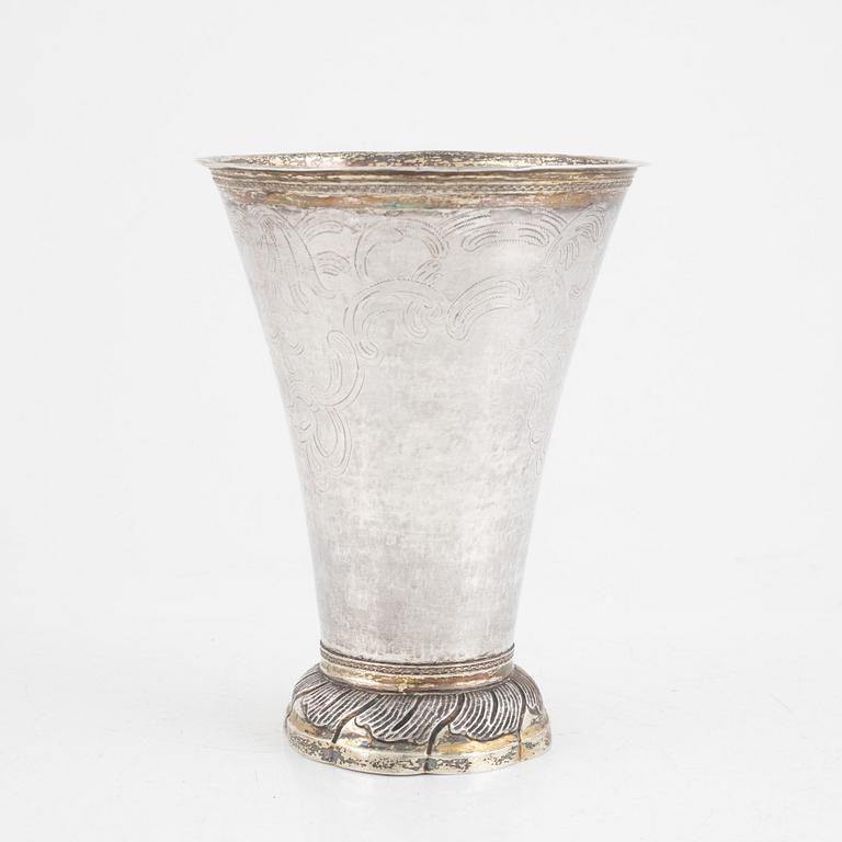 A Swedish Silver Beaker, mark of Erik Hedenberg, Östhammar 1776.