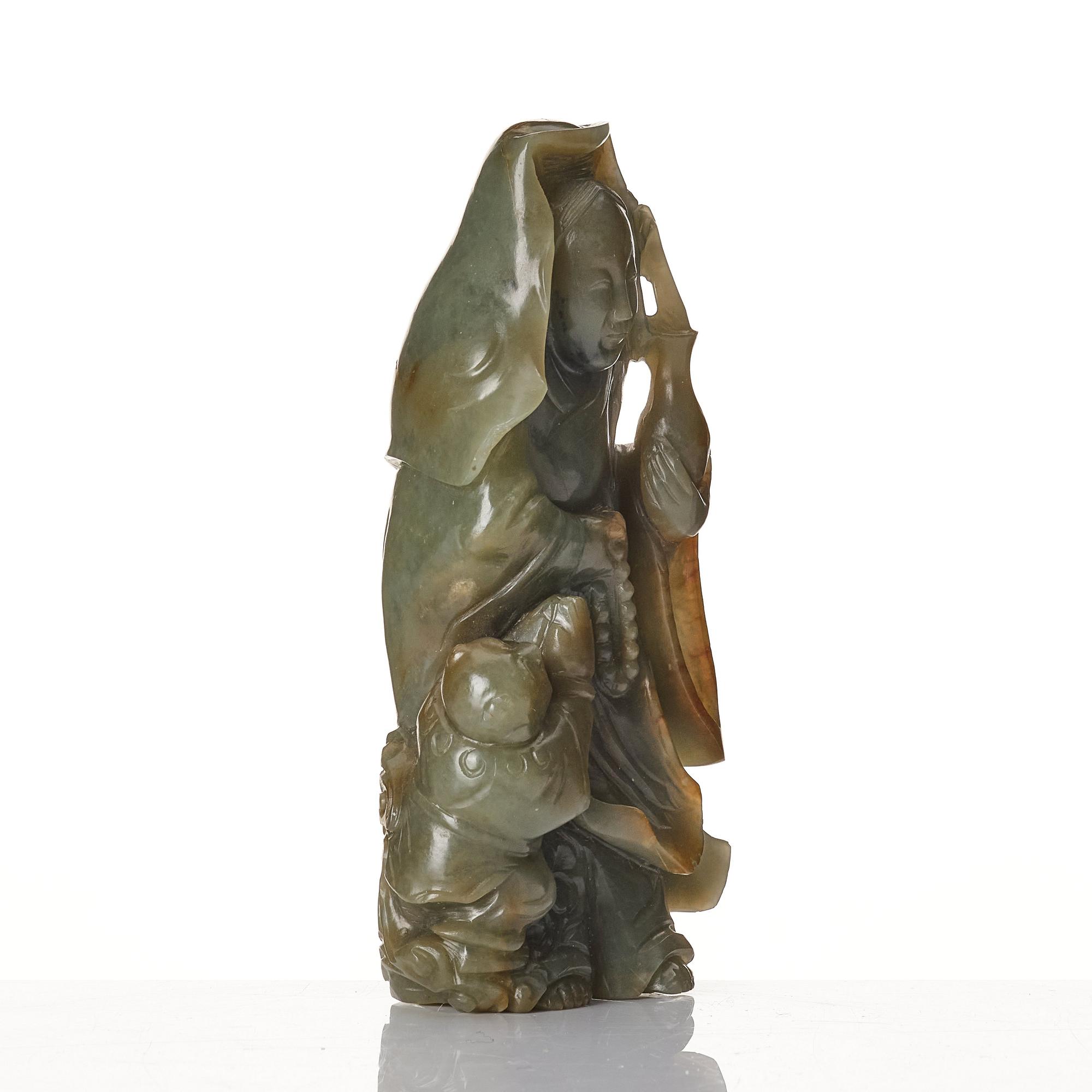 Skulptur, nefrit. Qing dynastin, 1800-tal.
