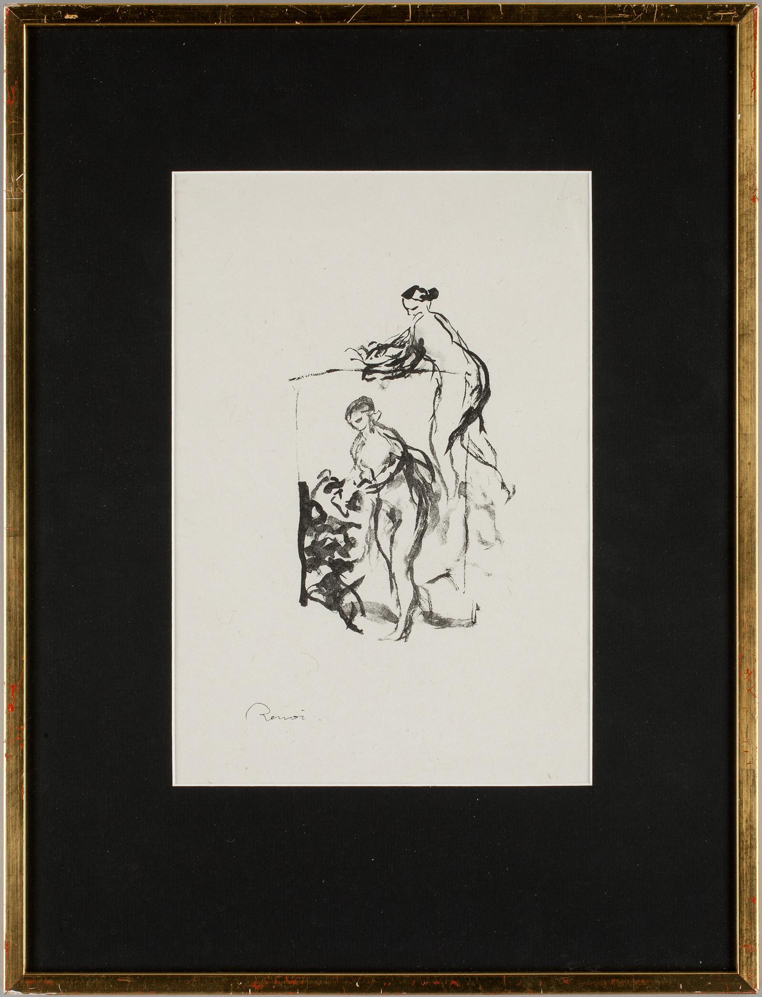 AUGUSTE RENOIR. Litografi, 1904, tryckt signatur.