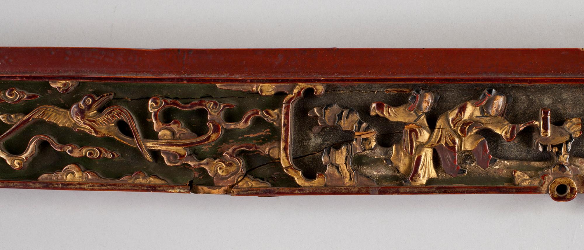 DÖRRÖVERSTYCKE, trä, Kina, 1900-talets början.