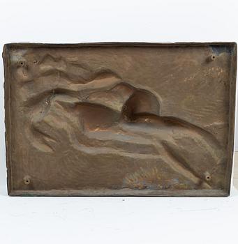 Gudmar Olovson, relief/sculpture. Signed. Numbered. Foundry mark. Bronze, height 78 cm, length 54 cm.