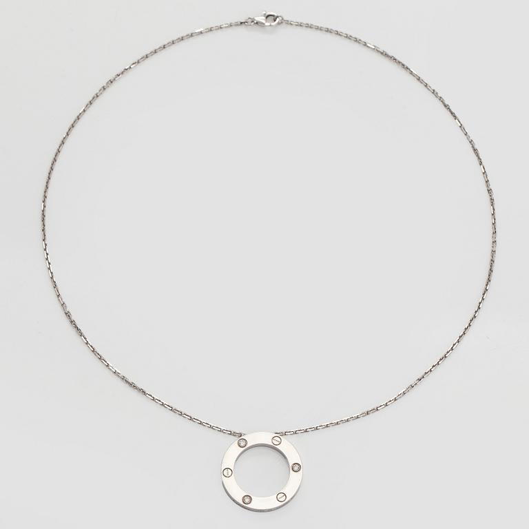 Cartier, kaulakoru, "Love", 18K valkokultaa, briljanttihiottuja timantteja.
