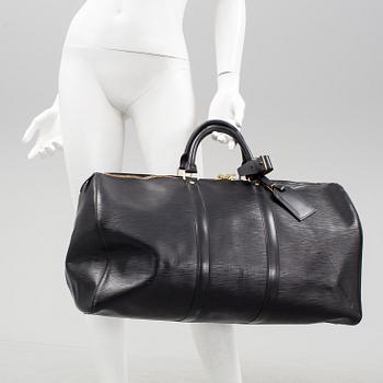 VÄSKA, "Keepall 50 Epi Black", Louis Vuitton.