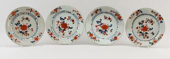 TALLRIKAR, 4 st, porslin, Kina, 1700-tal.