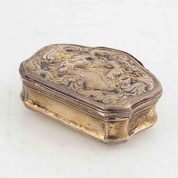 A Rococo silver box, unmarked, Northern Europe, second half of the 18th century.