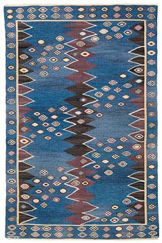 RUG. "Snäckorna". Tapestry weave (gobelängteknik).  214 x 137  cm. Signed AB MMF BN.