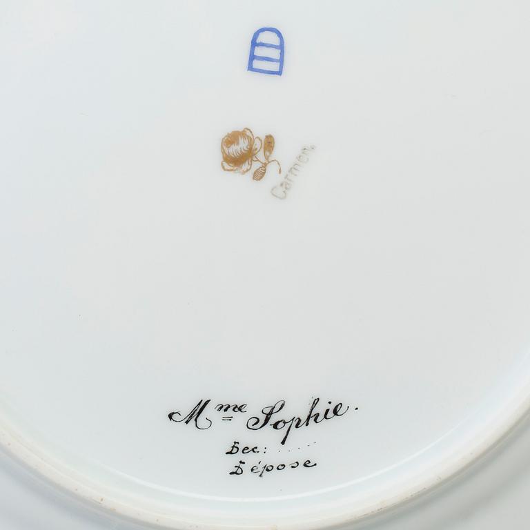 A porcelain plate, 'Vienna' mark, circa 1900.