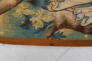 A tapestry, "Wolf hunting", tapestry weave, ca 250,5 x 240,5 cm, Flanders first half of the 17th century or older.