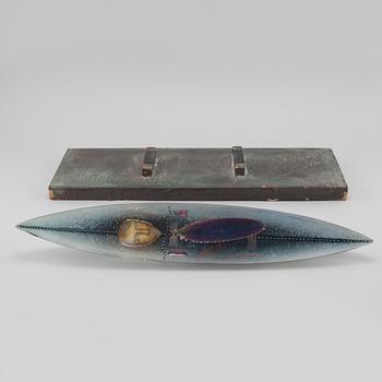 a glass object for Kosta Boda, unique, signed and numbered.