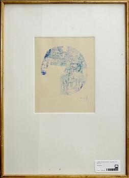 RUNE JANSSON, krita/blyertsteckningar, 2 st, sign o dat -61 och ERLAND BRAND, 2 akvareller, sign.