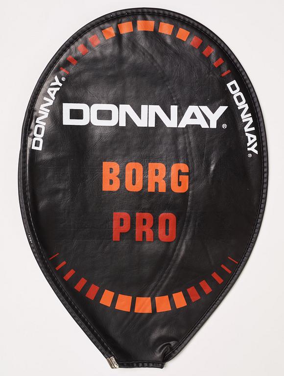 Tennis racket, Donnay. Signed by Björn Borg, specially made Donnay Borg Pro.