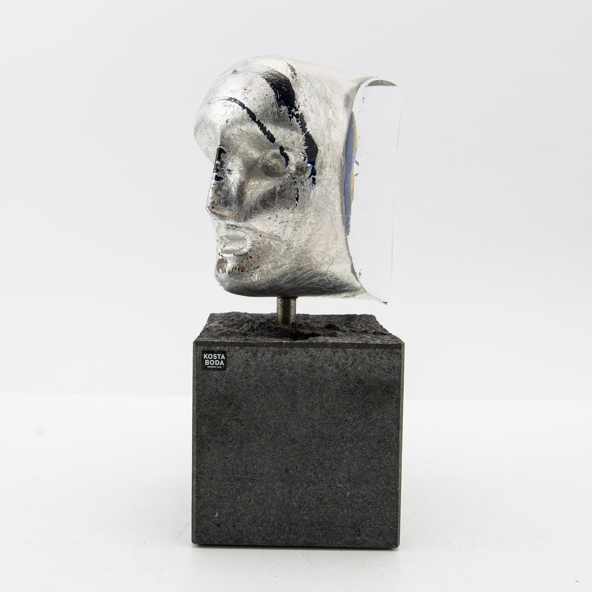 Bertil Vallien, sculpture, glass, "Janus" Limited Edition, Kosta Boda.