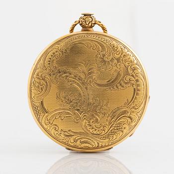 Pocket watch, 18K gold, 42 mm.