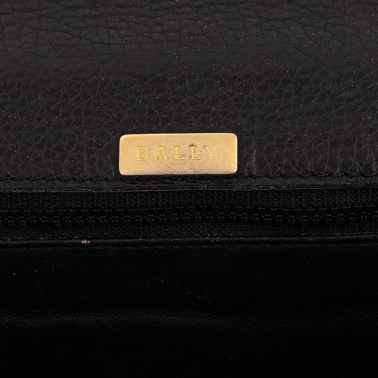 Bally, a black leather bag.