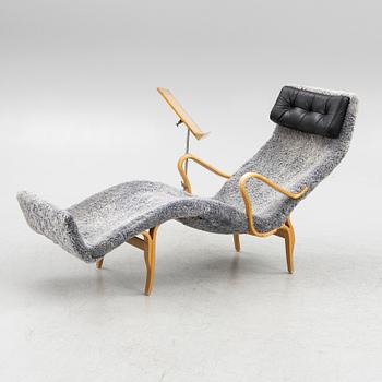 Bruno Mathsson, lounge chair, "Pernilla 3" with reading table, Firma Karl Mathsson, Värnamo, 1965-71.