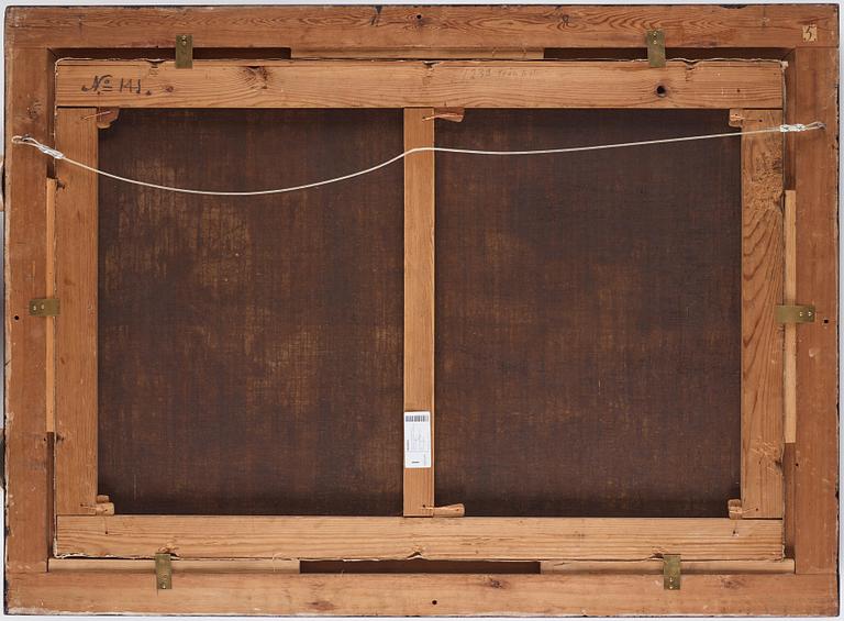 Gaspar de Witte Hans krets, Vidsträckta landskap med figurer vid by, ett par.