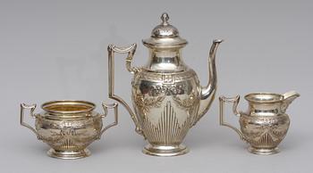 KAFFESERVIS , 3 delar, silver, 1903.