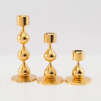 Hugo Asmussen candlesticks, 3 pcs "Teardrop", Denmark, second half of the 20th century.