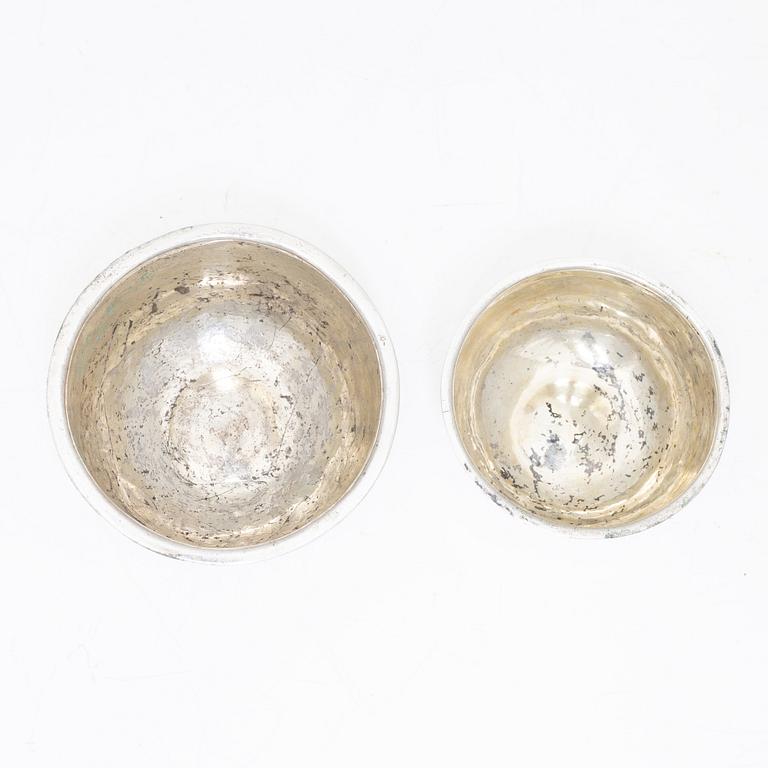 Two Swedish 18th century parcel-gilt silver tumbler, marks of Anders Hafrin, Gothenburg and Hans Langberg, Söderhamn.
