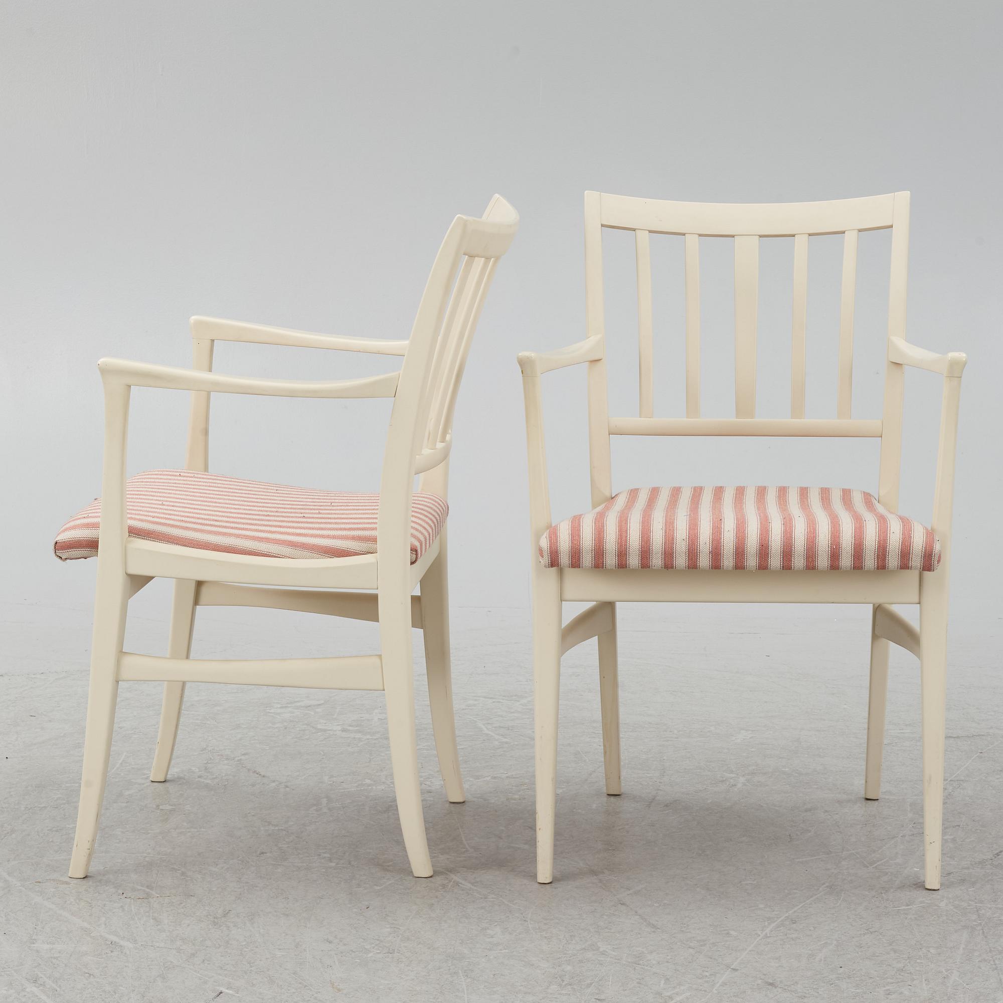 Carl Malmsten, dining table, 2 armchairs, 4 chairs, "Talavid", Waggeryd's Furniture Factory, second half of the 20th century.