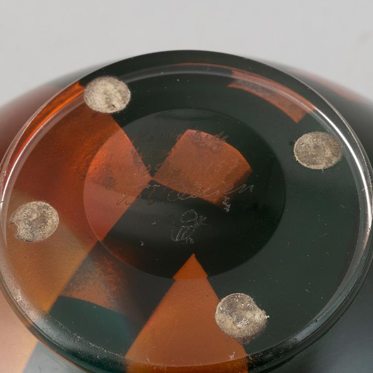 Bertil Vallien, a unique glass bowl, Kosta, Sweden.