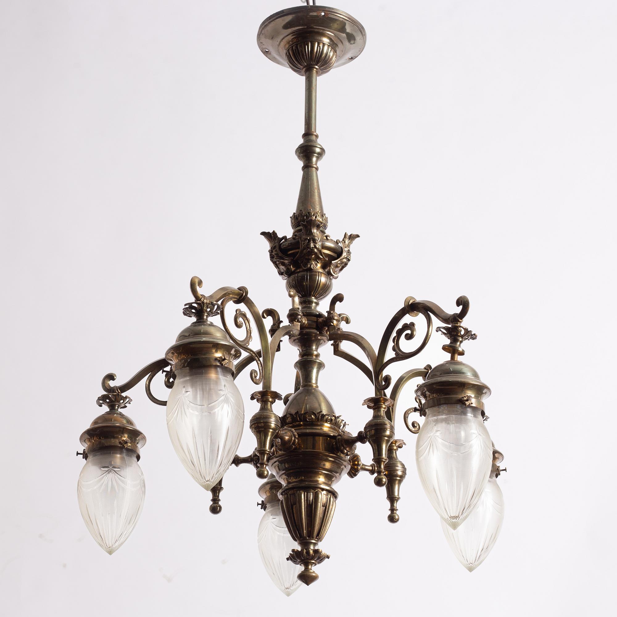 Ceiling lamp, circa 1900.