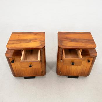 Bedside Tables, a Pair in Art Deco Style, 20th Century.