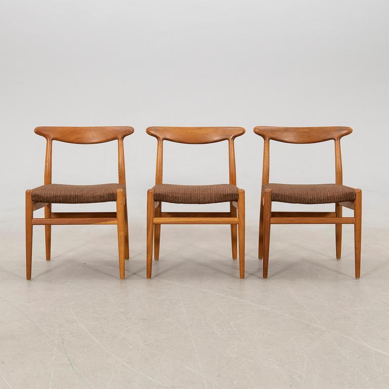 Hans J. Wegner, chairs 6 pcs "W2" CM Madsen Denmark 1960s.