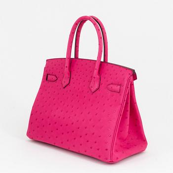 Hermès, a pink ostrich 'Birkin 30' handbag, 2019.
