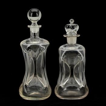 KLUCKFLASKOR, glas, 2 st, 1900-tal.