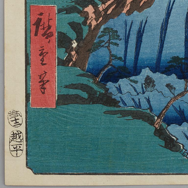 UTAGAWA HIROSHIGE (1797-1858), efter, färgträsnitt. Japan, "Gokei", tidigt 1900-tal.