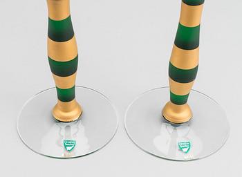 A PAIR OF CANDLESTICKS "CELESTE" BY ANNE NILSSON ORREFORS.