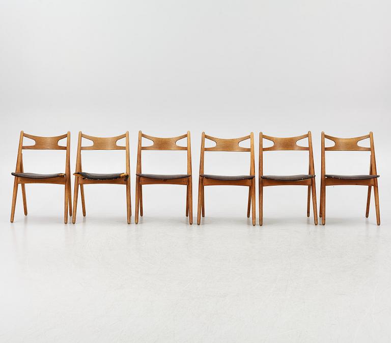 Hans J. Wegner, Six model CH-29 chairs Carl Hansen & Søn, mid-20th century.