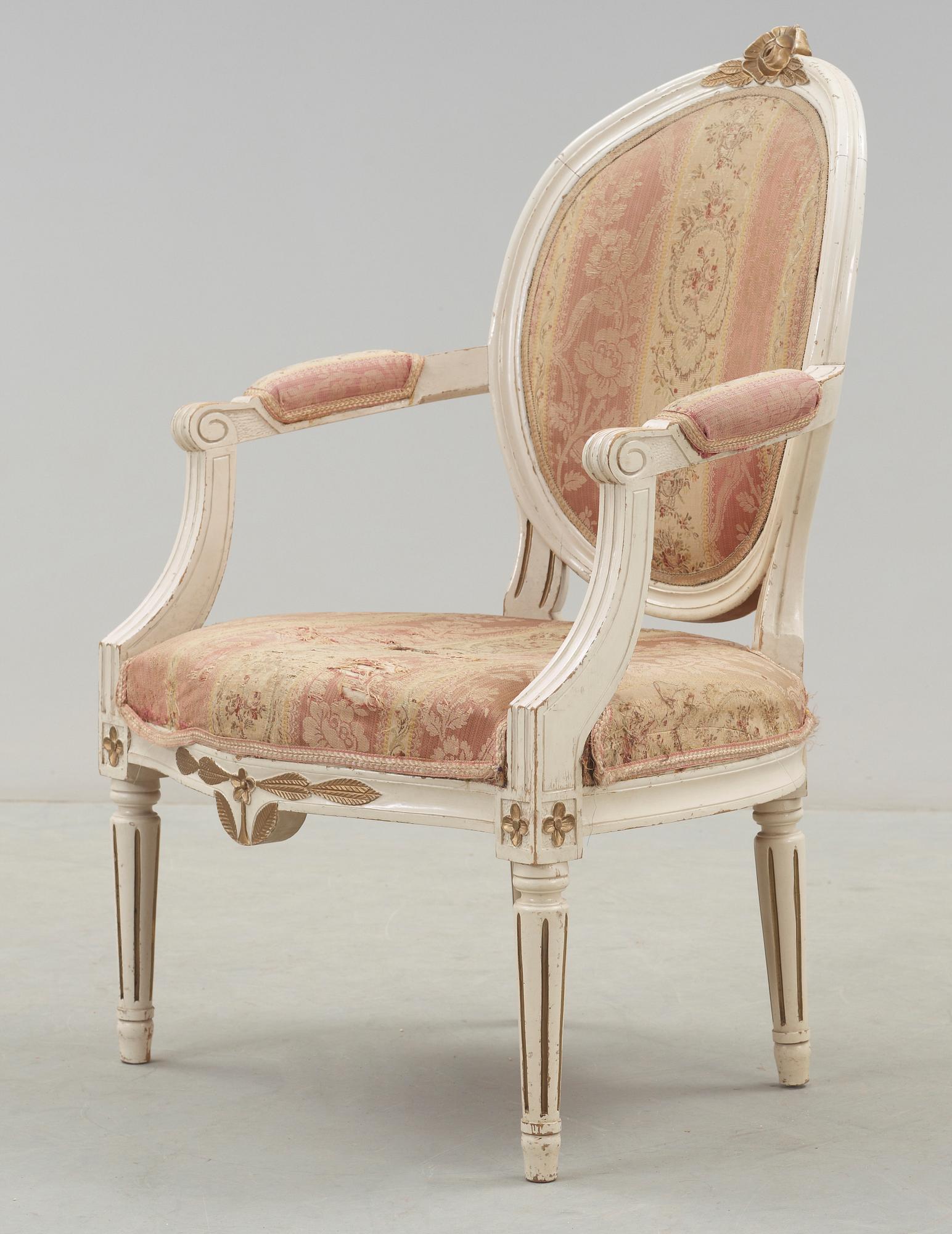 KARMSTOL, gustaviansk stil, 1900-tal.