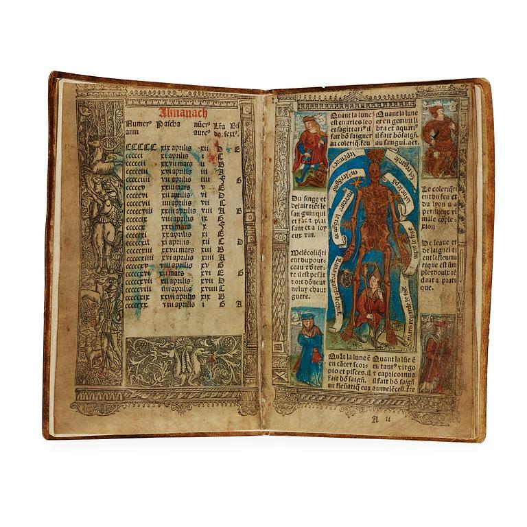 ALMANACKA, möjligen tryckt av Phillipe Pigouchet, Paris tidigt 1500-tal.