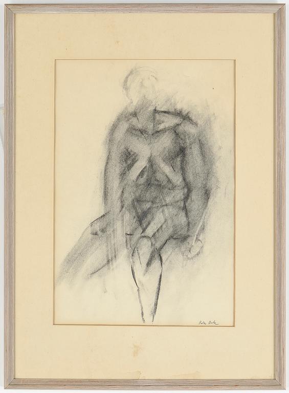 PEDER DUKE, teckning, signerad.