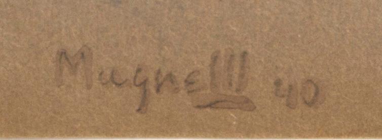 Alberto Magnelli, gouache signed and dated 40.