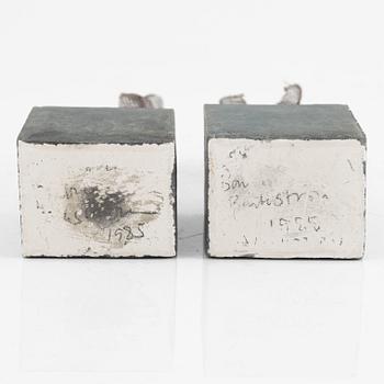 Barbro Bäckström, "Backs", a pair of miniature sculptures.