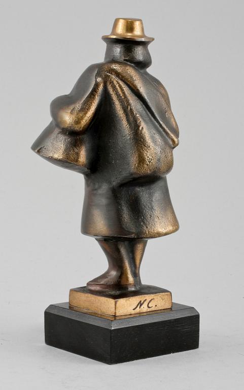 SKULPTUR, brons, monogramsignerad N C, Borås. 1900-talets andra hälft.