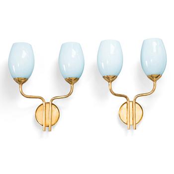 Paavo Tynell, wall lamps a pair, Taito mid-20th century.