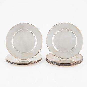 Twelve silver plates, GAB, Stockholm, Sweden, 1928.